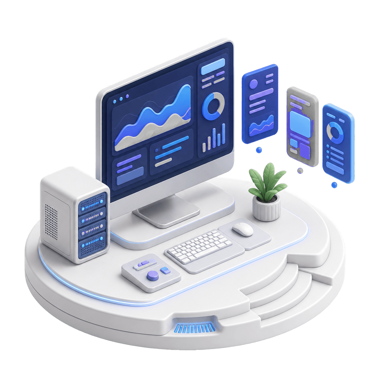 WhiteMirror AI 教育工作台 3D 模型